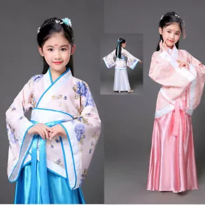 Neu Mädchen chinesisches traditionelles Hanfu Prinzessin Kleid Tang Anzug Tanzkleid Kostüm - Bild 1 von 18