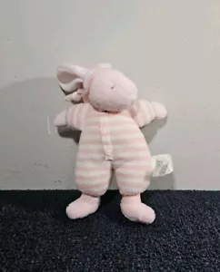 North American Bear Co 8" Sleepyhead Bunny Rattle Pink Stripe Stuffed Plush 1996 - Picture 1 of 3