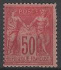 FRANCE STAMP TIMBRE N° 98 " TYPE SAGE 50c ROSE TYPE II " NEUF x A VOIR   N397