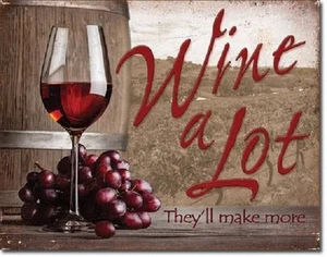 Wine A Lot TIN SIGN home bar decor vintage kitchen vineyard metal wall art 2124 - Bild 1 von 4