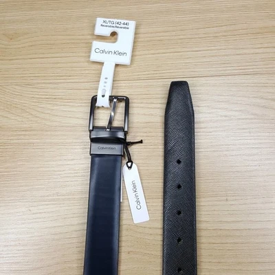 Cinturón CALVIN KLEIN Para Hombre Talla XL 42 44 Azul Marino Negro Texturizado Reversible DEFECTUOSO Foto 1 de 4