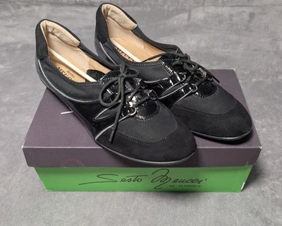 Zapato Sesto Meucci Mujer Bonnie Charol Cuero Sin Cordones Negro Talla 10M Foto 1 de 4