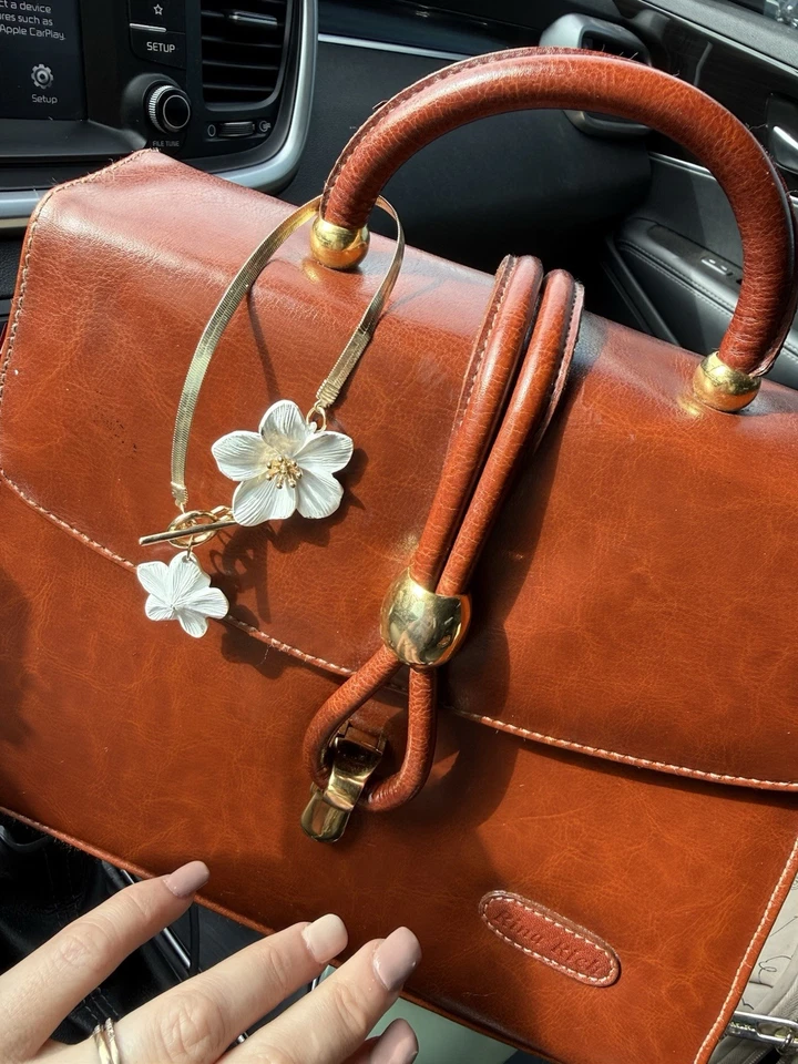 Rina Rich 手提包干邑棕色 – 经典优雅钱包 – 状况完好 — 第 1/4 张图片