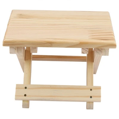 Foldable Solid Wood Small Square Bench Rural Styles Bench Ergonomic Design F SAP - Image 1 of 4