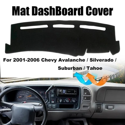 Black Dash Mat Dashboard Cover For Chevy Silverado 1500 2500 Tahoe 2001-2006 Foto 1 de 4