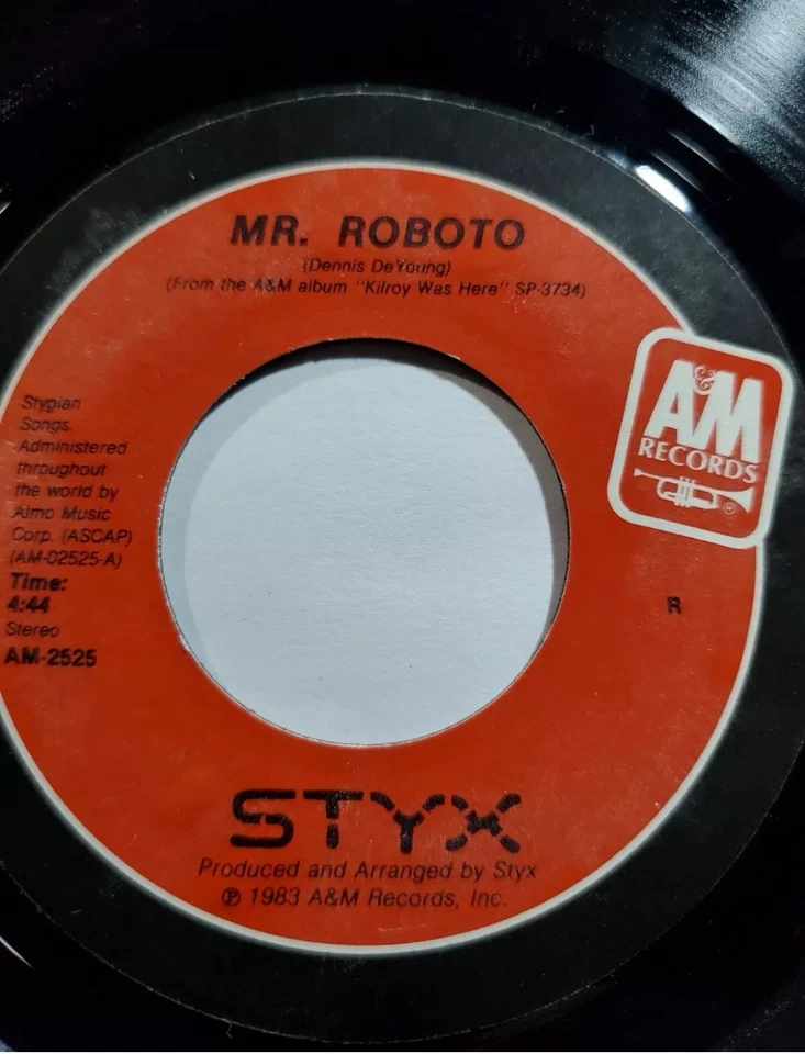 Styx...."Mr Roboto & Snowblind" 45 RPM 7" Vinyl VG F59 - Image 1 of 1