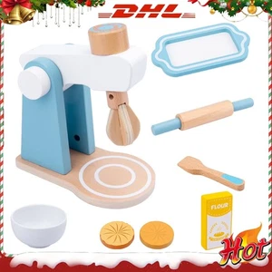 Küchen Rührmaschine Holz spielzeug Teigmaschine Mixer Knetmaschin Kinder Spiel - Bild 1 von 7