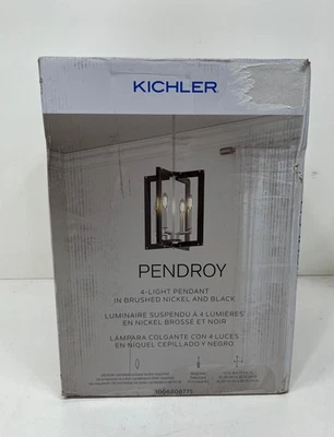 Kichler Pendroy 4-Light Brushed Nickel +Black Industrial Pendant Hanging Light - Image 1 of 2