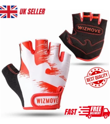 Cycling Gloves Half Finger Padded Anti-Slip Breathable MTB Road Bike - UK SELLER - Image 1 of 4
