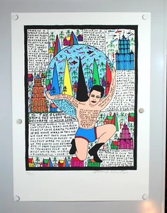 Howard Finster "A los Juegos Olímpicos" Bring World Together 1996 FIRMADO 34/100 (F7) - Imagen 1 de 7