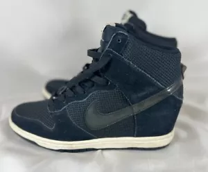 Nike Dunk Sky Hi Womens 8 Hidden Wedge Heel Black White Shoes 644877-001 - Picture 1 of 9