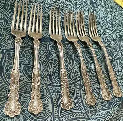 Juego de 6 tenedores de cena Gorham Buttercup de plata de ley de 7" de largo Foto 1 de 4
