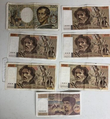 Banque de France 20Vingt Francs, 100 Cent Francs and 200 Devx Cents Francs - Image 1 of 4