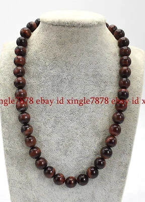 Collar de cuentas redondas de piedras preciosas ojo de tigre multicolor natural de 20" 6/8/10/12/14 mm  Foto 1 de 4