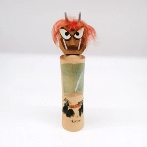 18cm Japanese Wooden AKAONI Doll Vintage Red Ogre Interior OTA810 - Picture 1 of 14