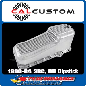 SB CHEV 1980-84 Polished Finned Aluminium Oil Pan Sump Right-Hand Dipstick - Picture 1 of 5