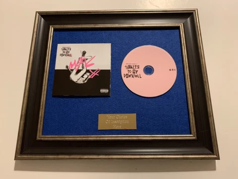 SIGNED/AUTOGRAPHED MACHINE GUN KELLY TICKETS TO MY DOWNFALL FRAMED CD Cover