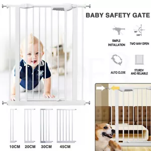 Adjustable Baby Pet Child Kid Safety Security Gate Stair Barrier Door Extension - Picture 1 of 19