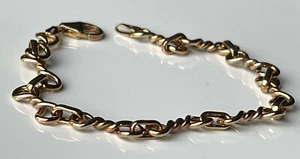 14K Gold Polished Twisted 7 Inch Link Bracelets 2.4 grams New In Box - Picture 1 of 7