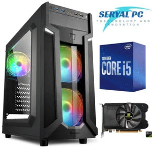 PC DESKTOP COMPUTER GAMING INTEL I5 10400F NVIDIA GT1030 SSD480 RAM16GB DVD WIFI - Imagen 1 de 8