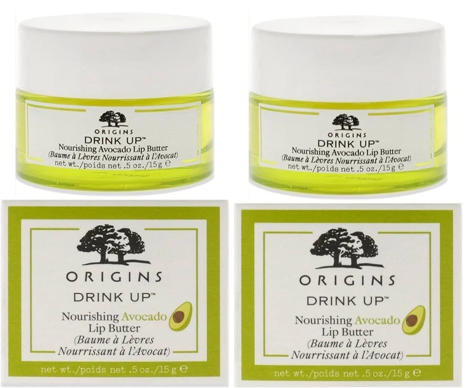 Mantequilla labial Origins Drink Up 2 piezas 0,50 oz. X 2 bálsamos acondicionadores de labios nuevos en caja Foto 1 de 1