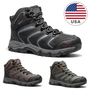 Men Ankle High Waterproof Hiking Boots Outdoor Lightweight Shoes Trekking - Picture 1 of 36