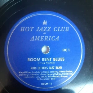 HOT JAZZ CLUB OF AMERICA HC 1 King Oliver's Jazz Band – Room Rent Blues 78rpm - Picture 1 of 9