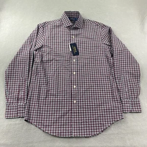 Polo Ralph Lauren Shirt Mens Small Red Button Up Classic Fit Plaid Long Sleeve - Picture 1 of 6