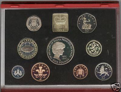 Royal Mint Boxed 1999 Deluxe Red Proof Set Of 9 Coins With Certificate • 54.02£