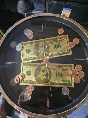 Time Is Money Benjamin Franklin Sterling & Noble Clock Co. Wall Clock Work Good - Image 1 of 4