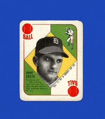 1951 Topps Blue Backs Set-Break # 11 Johnny Groth en muy buen estado-en muy buen estado (arrugue) *GMCARDS* Foto 1 de 2