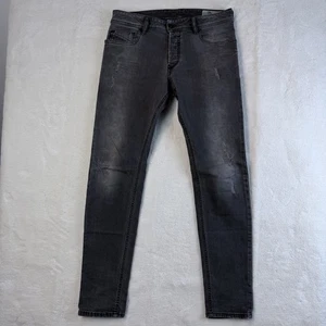 Diesel Herren Jeans 32x30 Schwarz Grau Sleenker 0676P Stretch Skinny Slim Distressed - Bild 1 von 15