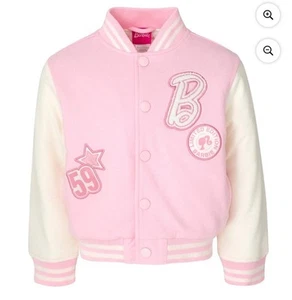 NEW Barbie Varsity Bomber Jacket Pink Size 10/12 NWT DreamWave Mattel RN19109 - Picture 1 of 6