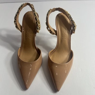 Tacones Aminah Abdul Jillil INC para mujer con cadena de charol desnudo talla 6,5 Foto 1 de 4
