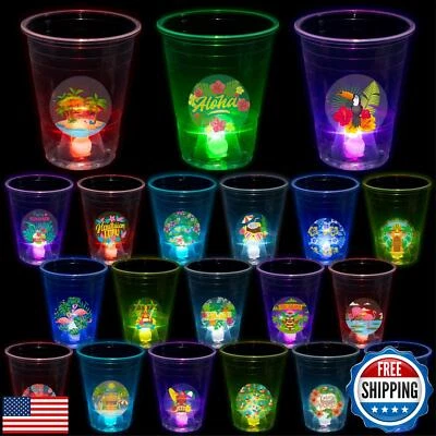 CUPLOOV 25 tazas Luau iluminadas para decoraciones de fiesta de cumpleaños Moana hawaiana - Foto 1 de 4
