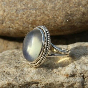 Anillo de joyería hecho a mano ópalo hidráulico de plata esterlina 925 liso KGJ-R-1065 - Imagen 1 de 6