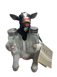 Nuevo agitador de sal y pimienta para vaca lechera caddy DWK decoración de cocina de campo ""Moo Spice - Imagen 1 de 9