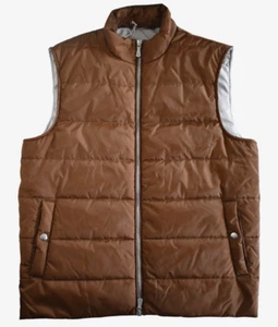 New ELEVENTY Milan PLATINUM Brown Nylon Quilted Men's Vest 52 Italy - Picture 1 of 15