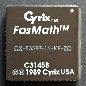 Cyrix CX83S87-16 80387 class PLCC FPU math coprocessor floating point unit 386 - Picture 1 of 3