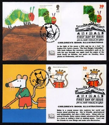 USA, SCOTT #3987-3990 & GB # 2340-2341, SET TOM'S FDC COVERS CATERPILLAR & MAISY - Image 1 of 3