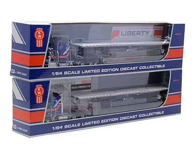 1/64 DCP LIBERTY SERIES KENWORTH W900A & K100 AREODYNE W/ WILSON TRAILERS COMBO - Image 1 of 4