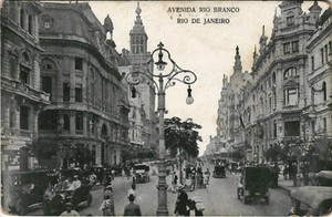 PC BRAZIL, RIO DE JANEIRO, AVENIDA RIO BRANCO, Vintage Postcard (b36300)