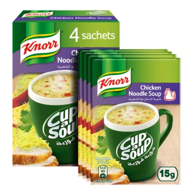 New Knorr Cup-A-Soup Chicken Noodle | 4 x 15 g Pack | Free Shipping Worldwide - Image 1 of 4