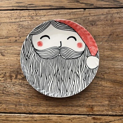 Anthropologie Santa Canape Plate by Kristina Saywell Dishwasher Safe EUC - Image 1 of 2