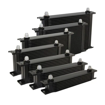 7 Row 10 Row 13 Row 16 Row 19 Row 25 Row 30 Row Engine Oil Cooler Black 8AN - Image 1 of 4
