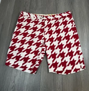 Loudmouth Shorts Golf Mens 44 Red White Houndstooth Geometric All Over Print - Picture 1 of 11