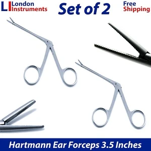 Surgical Orthopedic Hartman Alligator Ear Forceps 3.5" ENT Serrated Tools 2 Pcs - Picture 1 of 7