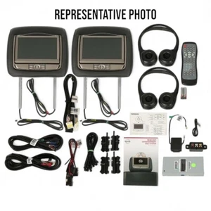 Nissan Headrest DVD Main Kit Leather Charcoal Black 999U8-CV000 Genuine New - Picture 1 of 13