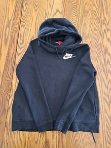 Nike Black Turtleneck Small Kids Hoodie, With Drawstrings, Side Pockets - Picture 1 of 7