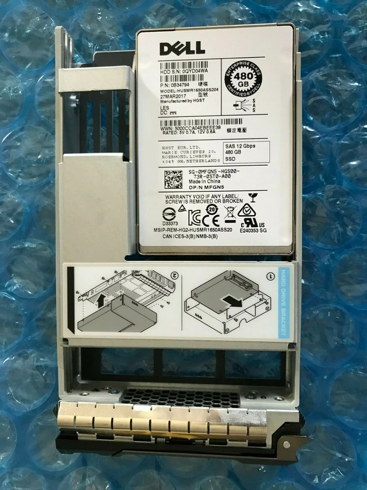 MFGN5 0MFGN5 DELL HITACHI 480GB SSD 2.5" SAS HUSMR1650ASS204  - Image 1 of 1
